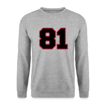 number81 - Unisex Pullover - Weißgrau meliert - Vorne - Alina (178cm) & Michal (187cm)
