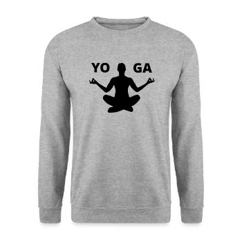yoga frau sport - Unisex Pullover - Weißgrau meliert - Vorne - Alina (178cm) & Michal (187cm)