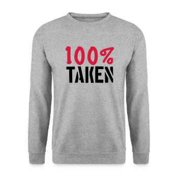 100 pour cent taken pardon amour amour couple pae - Sweat-shirt Unisexe - gris chiné - Devant - Alina (178cm) & Michal (187cm)