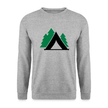 Tent - Unisex Sweatshirt - salt & pepper - Front - Alina (178cm) & Michal (187cm)