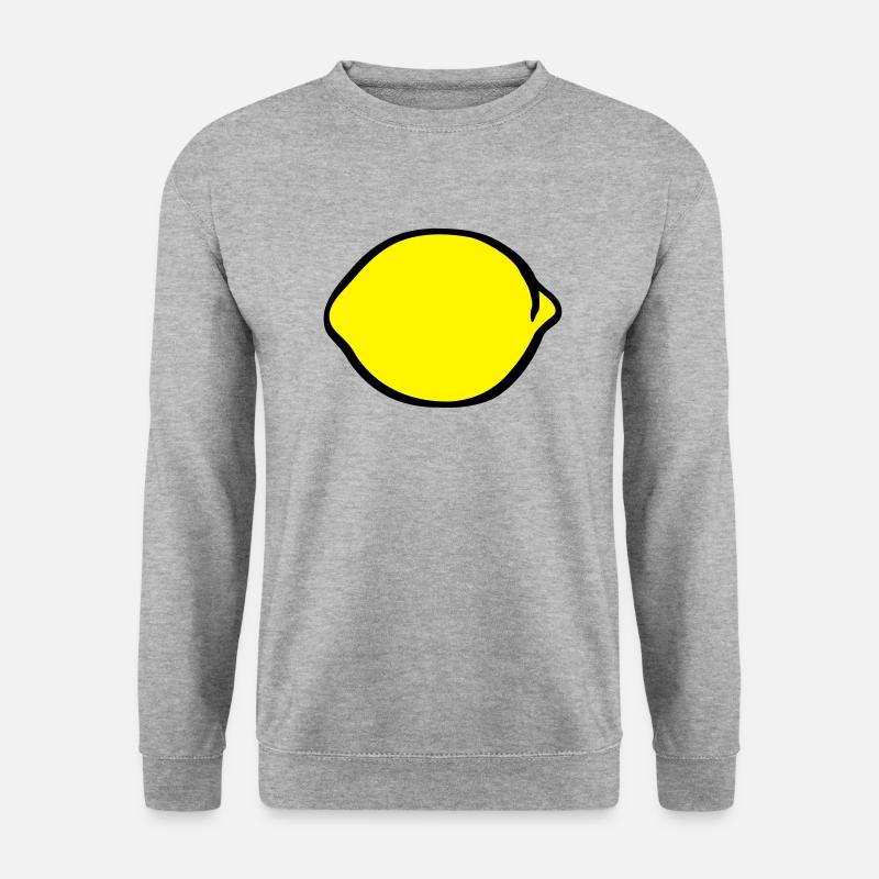 Zitrone - Unisex Pullover - Weißgrau meliert