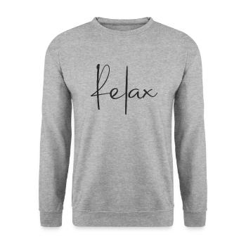 Relax statement - Unisex Sweatshirt - salt & pepper - Front - Alina (178cm) & Michal (187cm)
