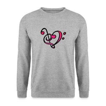 Heart music key love - Unisex Sweatshirt - salt & pepper - Front - Alina (178cm) & Michal (187cm)