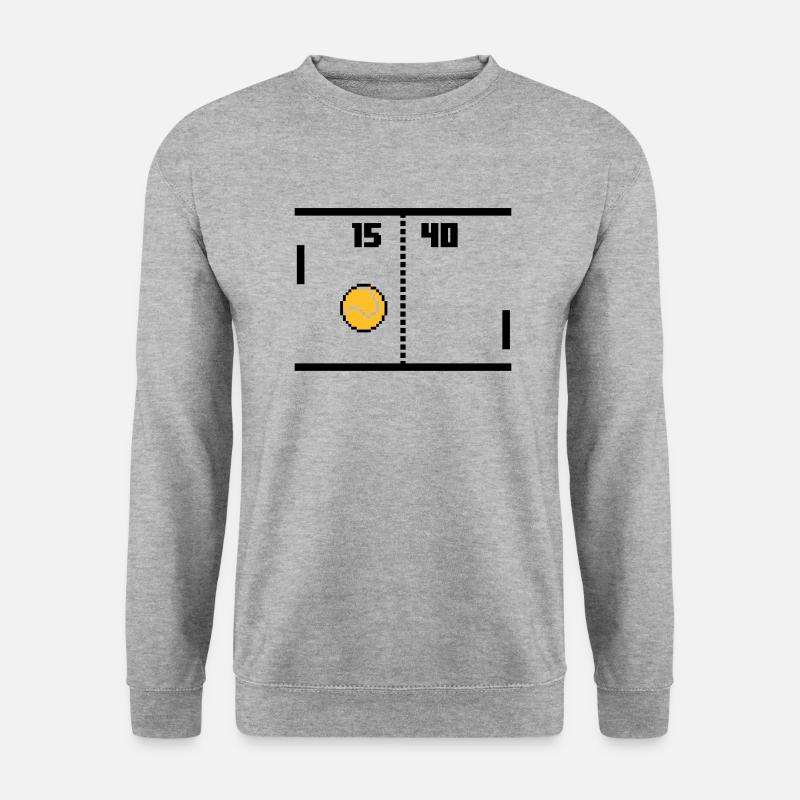 Retro Tennis - Unisex Pullover - Weißgrau meliert