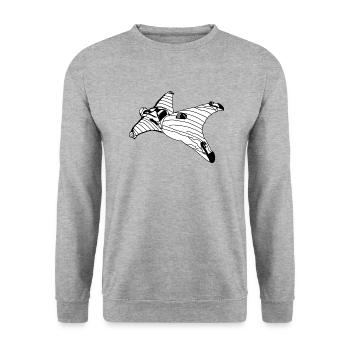 Wingsuit Flying Base Jumping - Unisex Pullover - Weißgrau meliert - Vorne - Alina (178cm) & Michal (187cm)