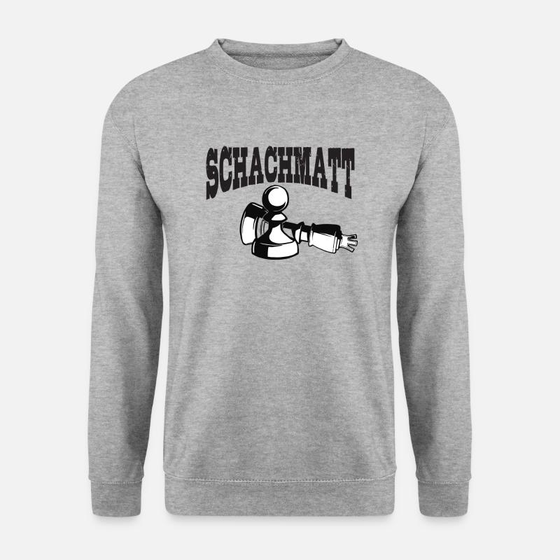 Schach und Schachmatt - Unisex Pullover - Weißgrau meliert