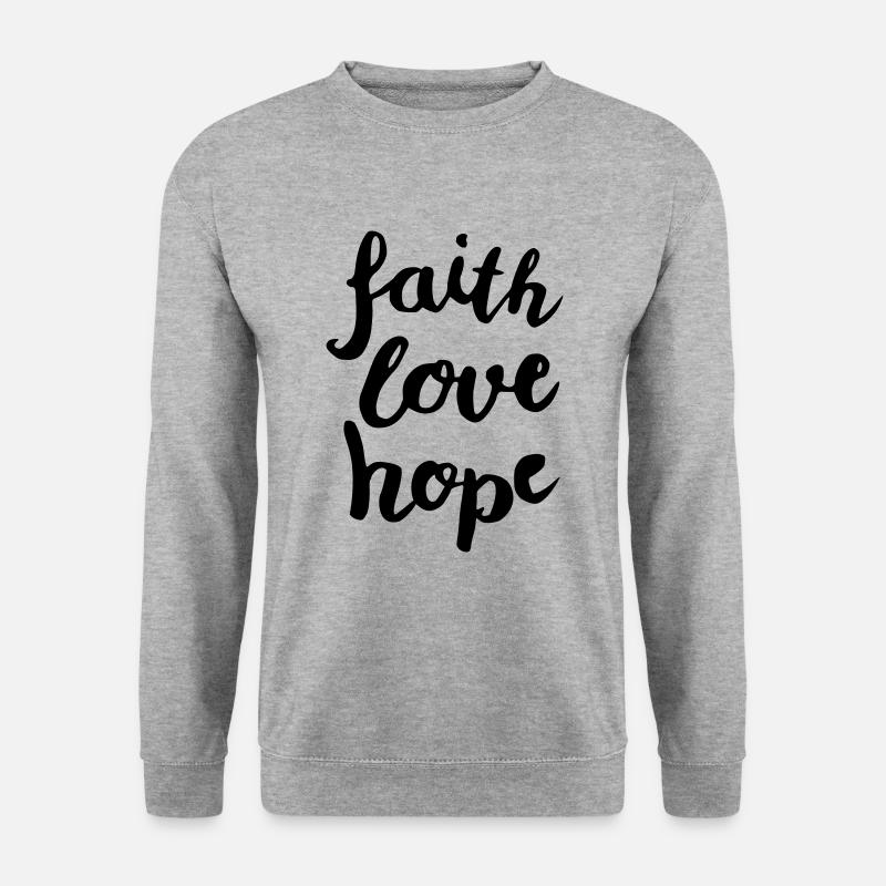 faith love hope - Unisex Pullover - Weißgrau meliert