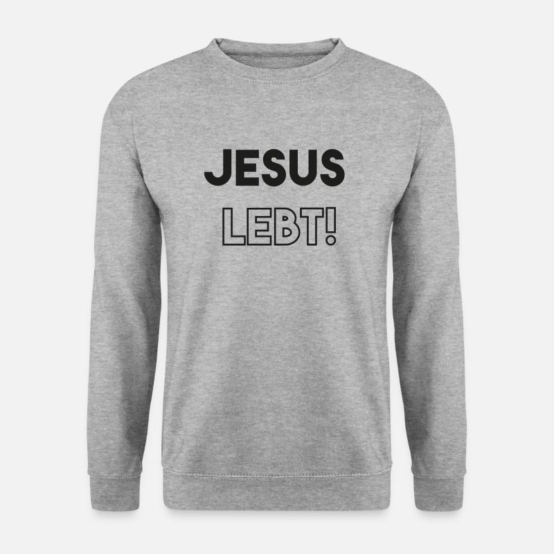 Jesus lebt - Unisex Pullover - Weißgrau meliert
