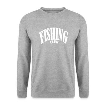poisson pêcheur pêcheur club de pêche pêche au brochet casquette - Sweat-shirt Unisexe - gris chiné - Devant - Alina (178cm) & Michal (187cm)