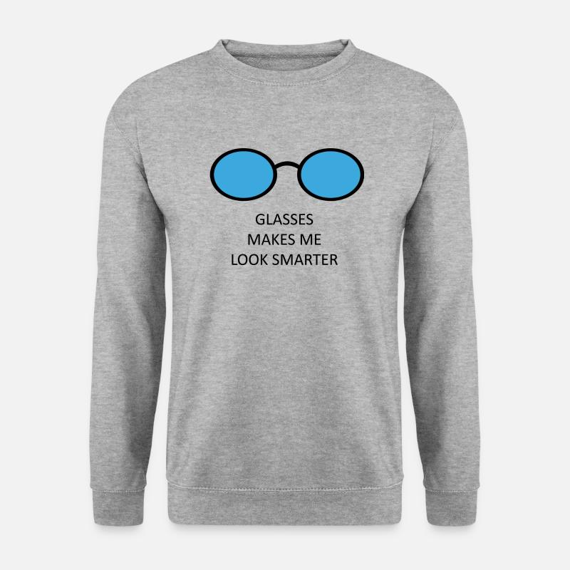 Brille - Unisex Pullover - Weißgrau meliert