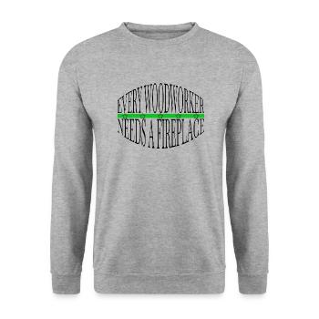 woodworking forest work blogger - Unisex Sweatshirt - salt & pepper - Front - Alina (178cm) & Michal (187cm)