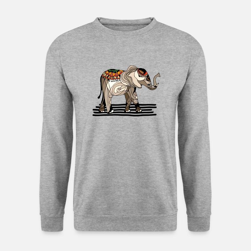 Elefant - Unisex Pullover - Weißgrau meliert
