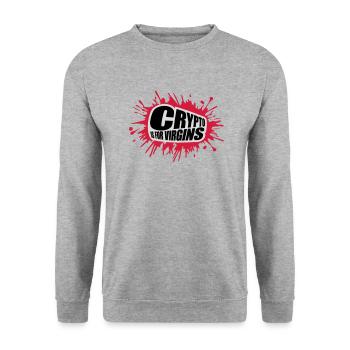 crypto is for virgins - Unisex Sweatshirt - salt & pepper - Front - Alina (178cm) & Michal (187cm)
