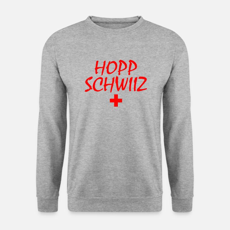 Hopp schwiiz - Unisex Pullover - Weißgrau meliert
