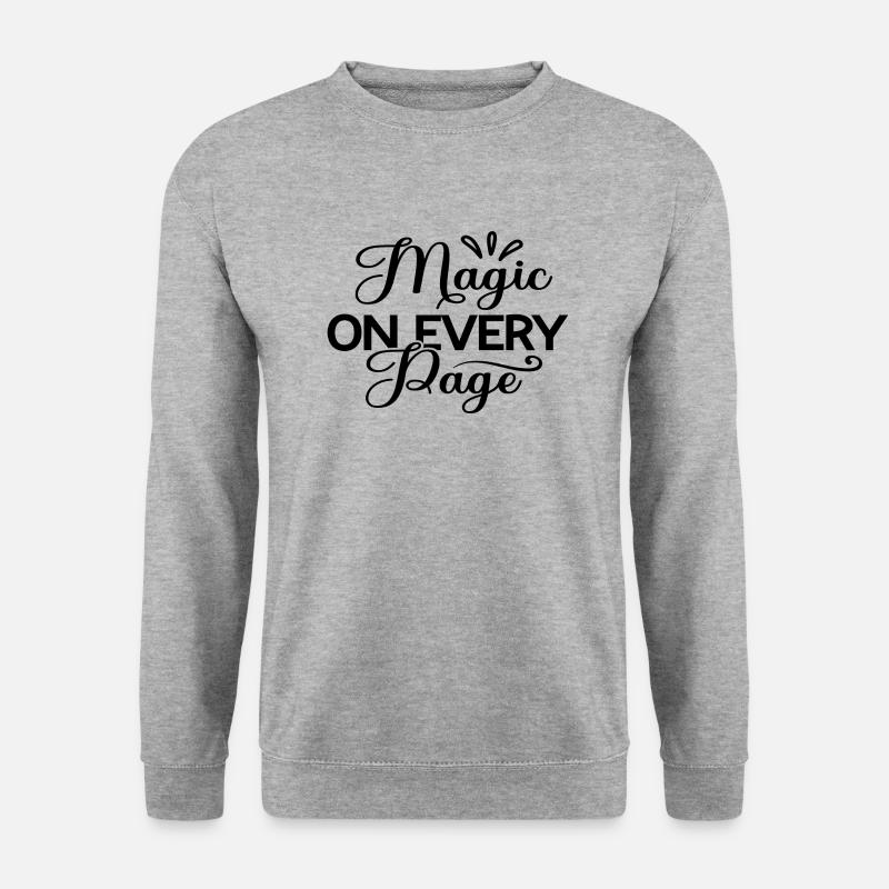Magic On Every Page - Unisex Pullover - Weißgrau meliert
