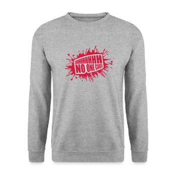 shhh no one cares - Unisex Sweatshirt - salt & pepper - Front - Alina (178cm) & Michal (187cm)