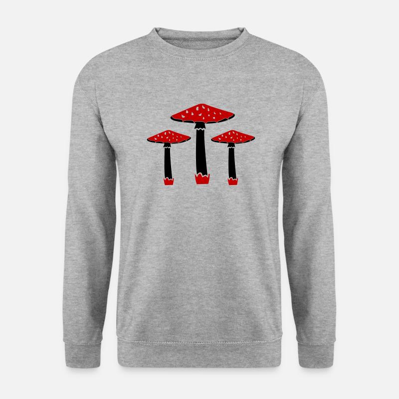 Pilze - Unisex Pullover - Weißgrau meliert