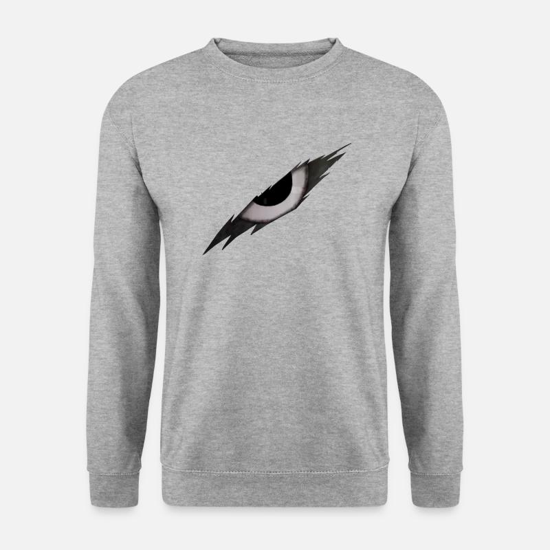 Dunkles Auge lugt durch - Unisex Pullover - Weißgrau meliert
