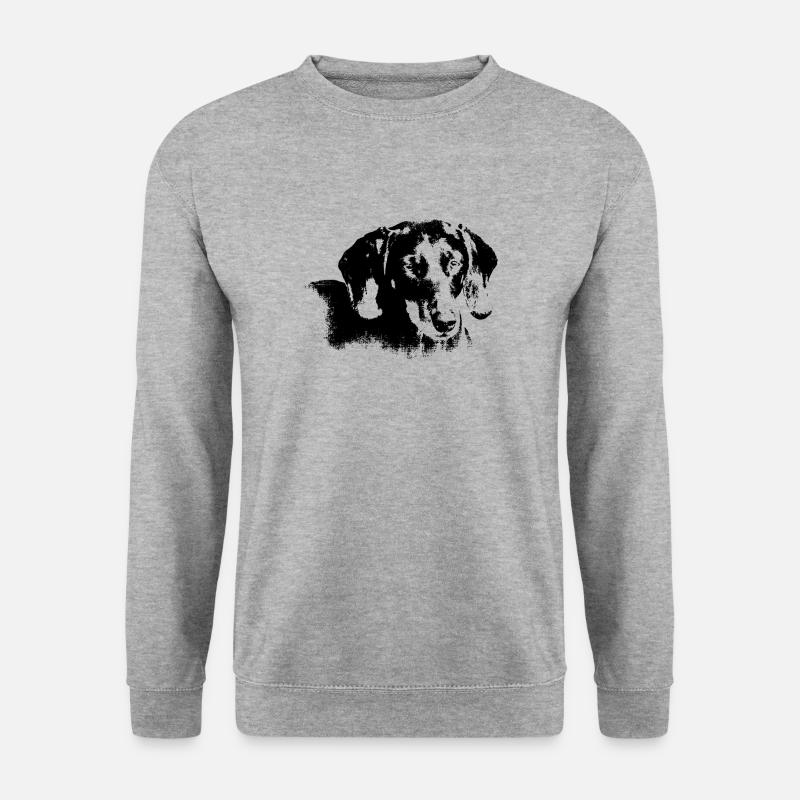 Dackelkopf - Unisex Pullover - Weißgrau meliert