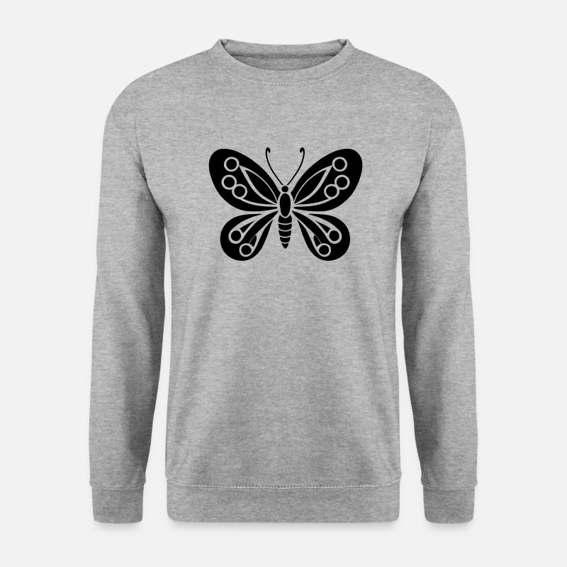 Schmetterling - Unisex Pullover - Weißgrau meliert