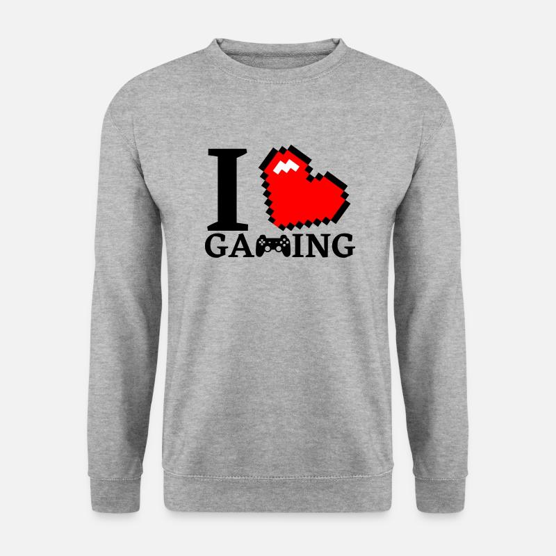 I Love Gaming - Unisex Pullover - Weißgrau meliert