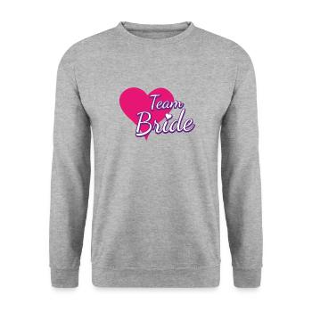 Team Bride Heart - Unisex Sweatshirt - salt & pepper - Front - Alina (178cm) & Michal (187cm)