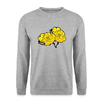 Roses - Unisex Sweatshirt - salt & pepper - Front - Alina (178cm) & Michal (187cm)