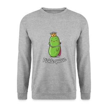 Pickle Queen - Unisex Sweatshirt - salt & pepper - Front - Alina (178cm) & Michal (187cm)