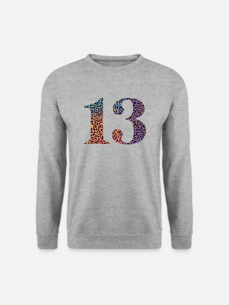 13th Birthday Leopard - Unisex Sweatshirt - salt & pepper