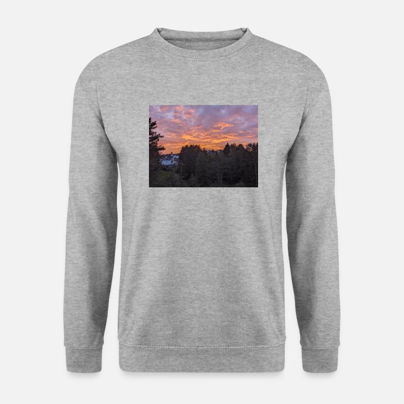Sonnenuntergang - Unisex Pullover - Weißgrau meliert