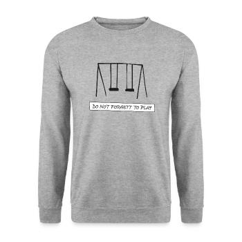 Do not forgett to play shackle illustration gift - Unisex Pullover - Weißgrau meliert - Vorne - Alina (178cm) & Michal (187cm)