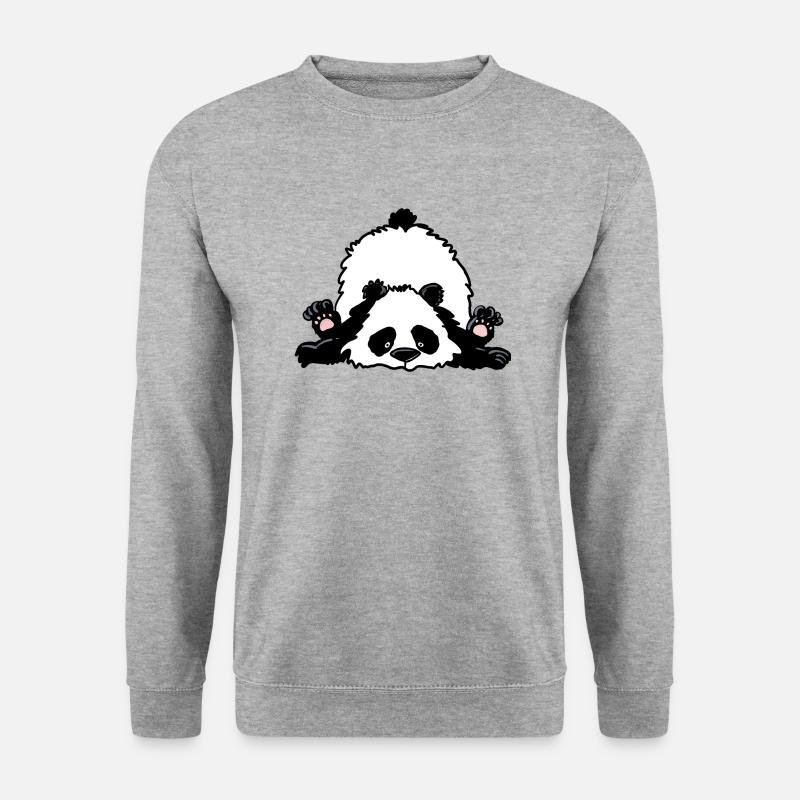 Panda - Unisex Pullover - Weißgrau meliert