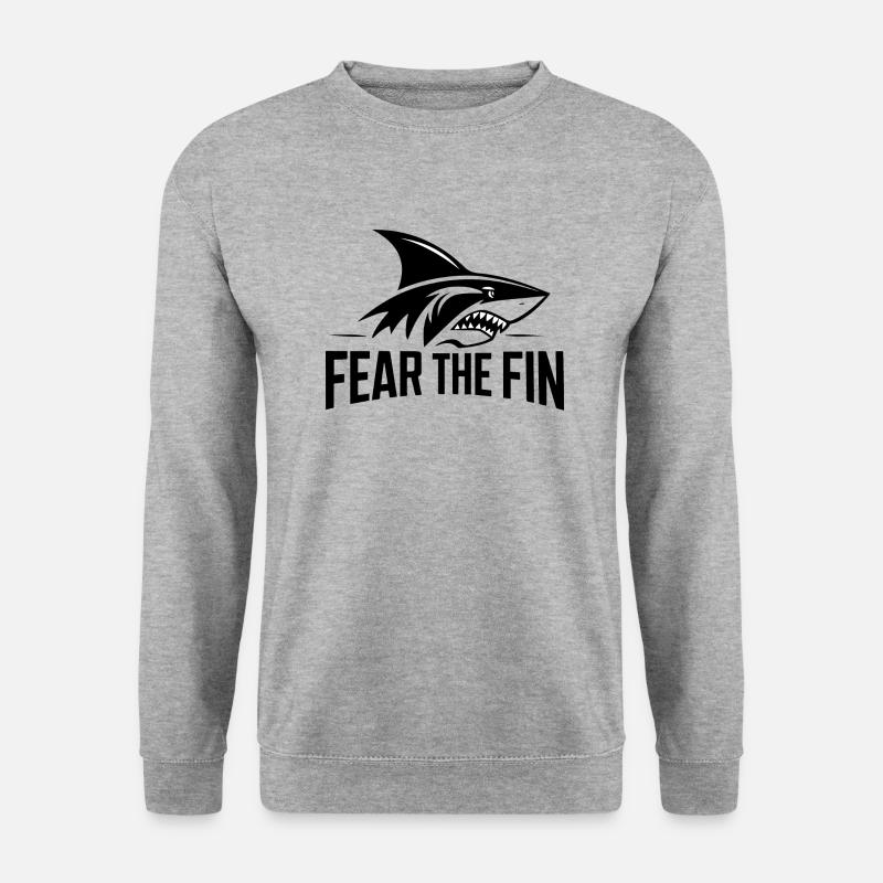 FÜRCHTE DIE FLOSSE - Unisex Pullover - Weißgrau meliert