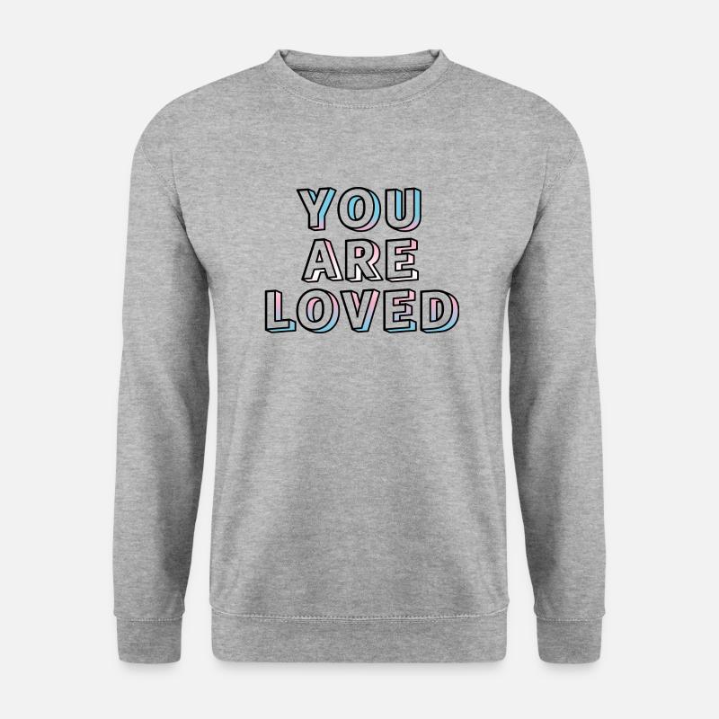 Trans-Jugendliche werden geliebt - Unisex Pullover - Weißgrau meliert