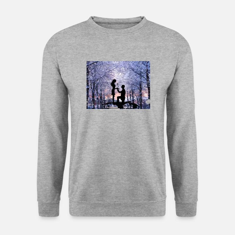 Love - Unisex Pullover - Weißgrau meliert