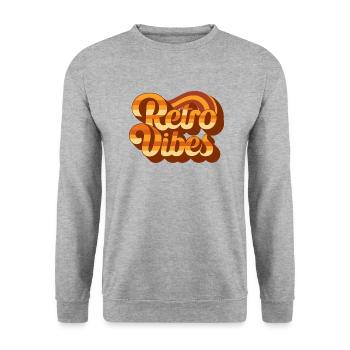Retro-Vibes - Unisex Pullover - Weißgrau meliert - Vorne - Alina (178cm) & Michal (187cm)