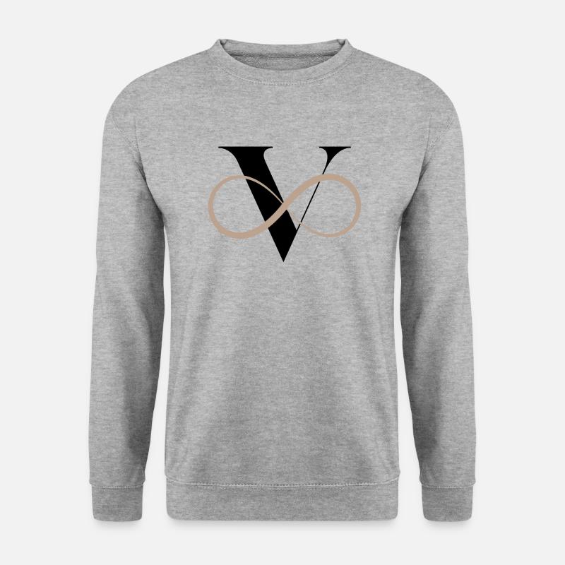 Unendlicher Buchstabe V - Unisex Pullover - Weißgrau meliert