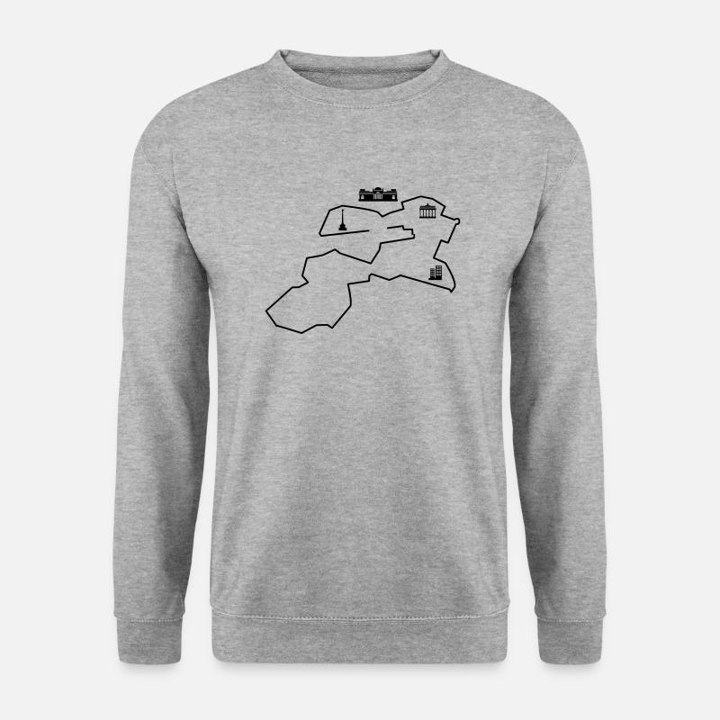 berlin marathon linie - Unisex Pullover - Weißgrau meliert