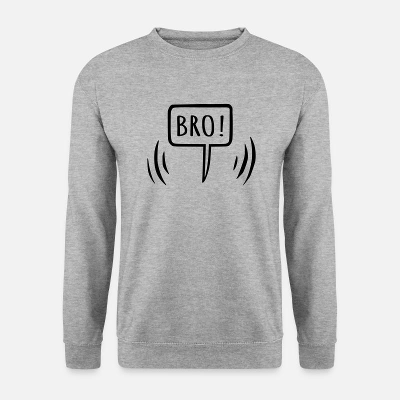 Bro! Bruder Sprechblase - Unisex Pullover - Weißgrau meliert