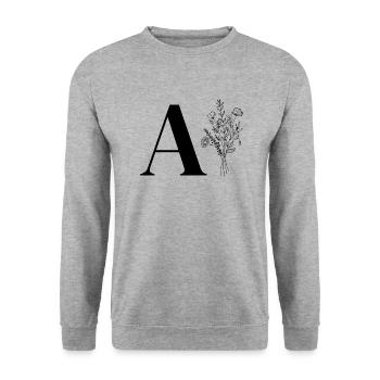 Minimalist Flower Bag - Unisex Sweatshirt - salt & pepper - Front - Alina (178cm) & Michal (187cm)