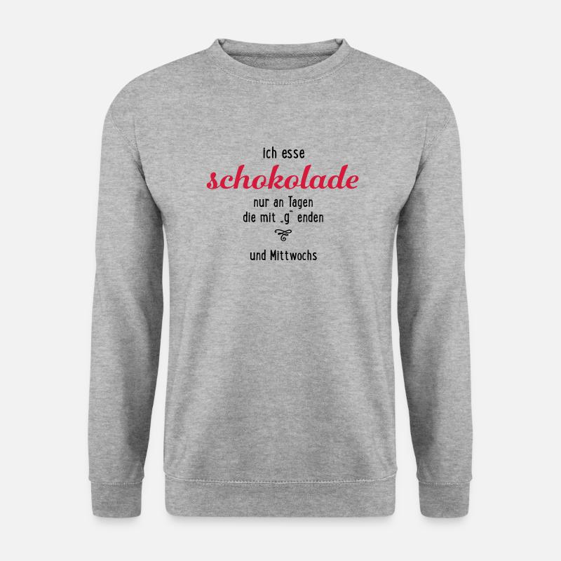 Schokolade - Unisex Pullover - Weißgrau meliert