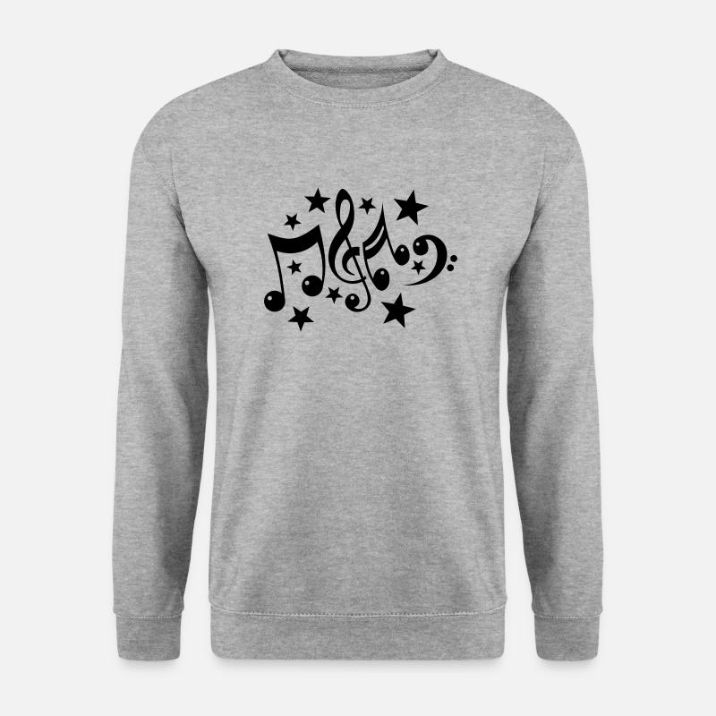notes de musique et 1c étoiles - Sweat-shirt Unisexe - gris chiné