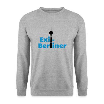 Berlin - Berlin exil - Sweat-shirt Unisexe - gris chiné - Devant - Alina (178cm) & Michal (187cm)