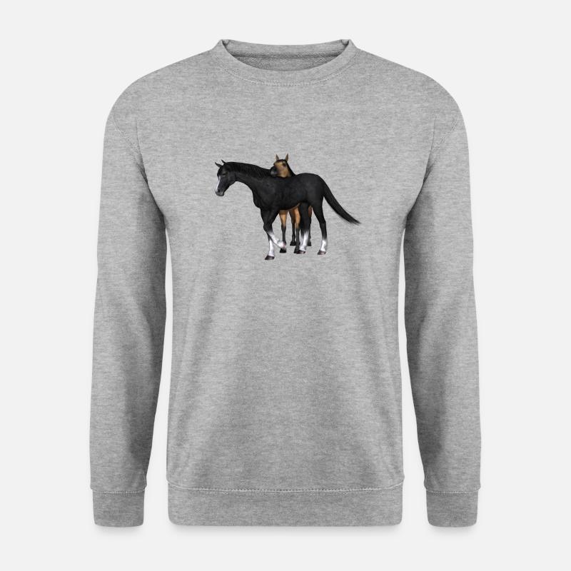 Pferd - Unisex Pullover - Weißgrau meliert