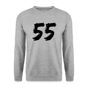 Brushed 55 - Unisex Pullover - Weißgrau meliert - Vorne - Alina (178cm) & Michal (187cm)