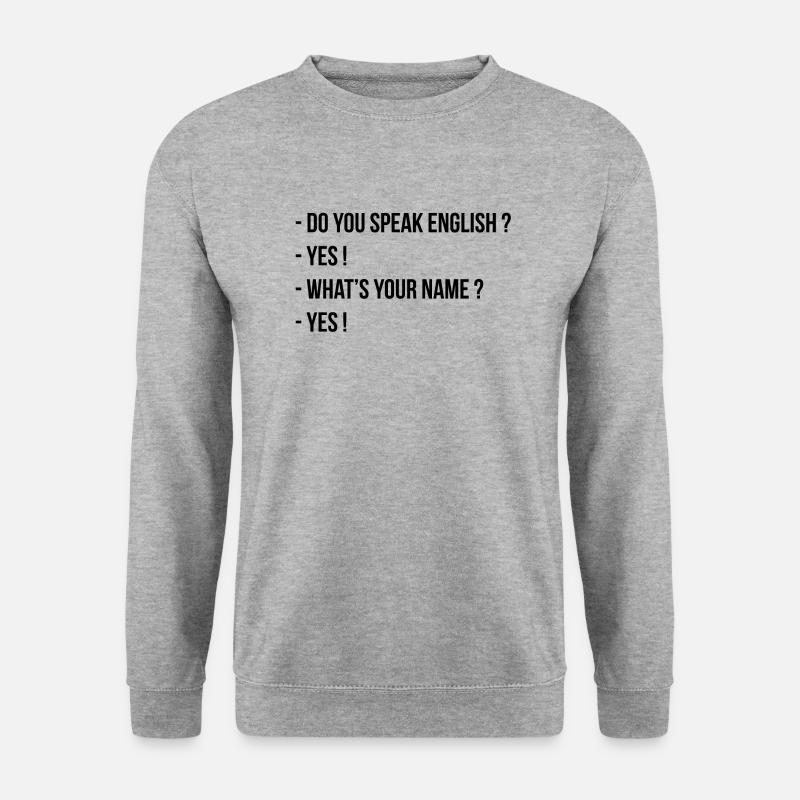 Sprechen Sie Englisch? - Unisex Pullover - Weißgrau meliert