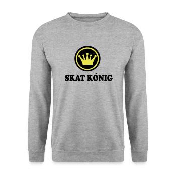 Skat - Unisex Pullover - Weißgrau meliert - Vorne - Alina (178cm) & Michal (187cm)