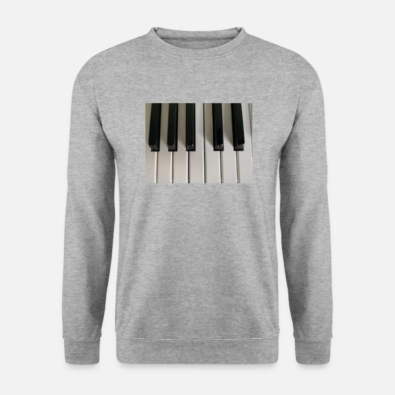 Klaviertasten - Unisex Pullover - Weißgrau meliert
