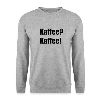 Kaffee? Kaffee! - Unisex Pullover - Weißgrau meliert - Vorne - Alina (178cm) & Michal (187cm)