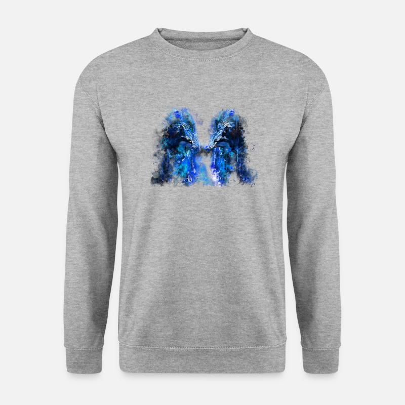 gxp woelfe hassen montag splatter watercolor blau - Unisex Pullover - Weißgrau meliert